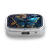 Portable Pill Box with 2 Compartments, Mini Metal Medicine Organizer Case, Cute Printed Pill Container for Vitamins, Pills, Jewelry, Travel, Daily Use