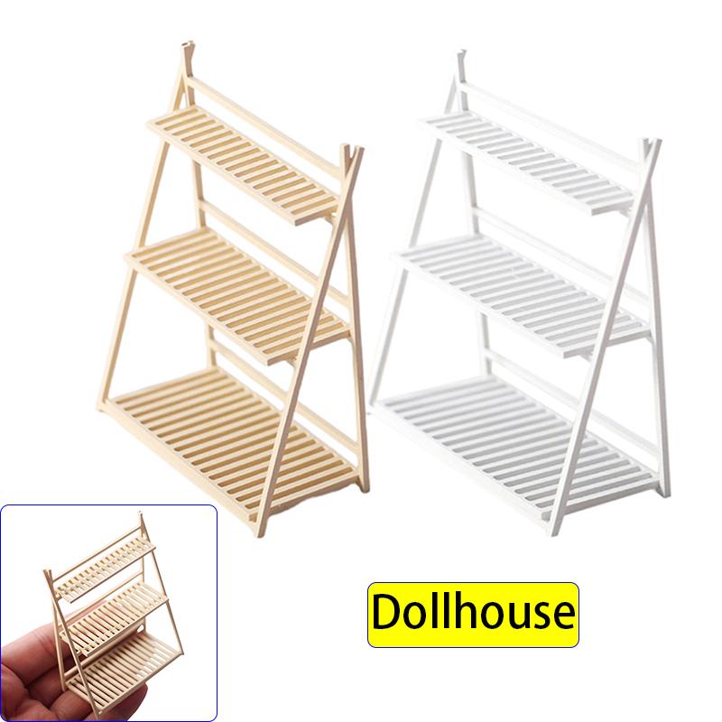 1/12 Półka Ekspozycyjna do Domku dla Lalek Stojak na Chleb Stojak na Kwiaty Model Miniaturowe Meble Dekoracja Akcesoria do Domku dla Lalek