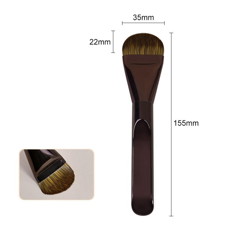 

1 шт. Ультратонкая кисть для тональной основы, Легкая кисть для контура лица, Веерная кисть, Кисть для маски для лица, Инструмент для растушевки тонального крема коричневый