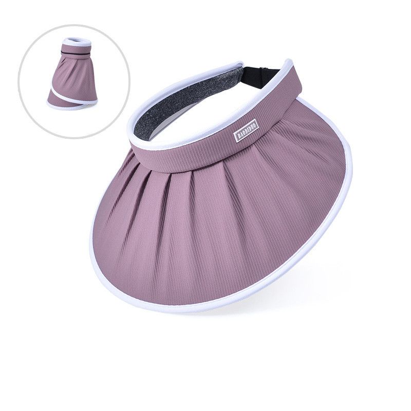 

8492 Summer Sunshade Shell-like Bonnet K-style All-Match Sun Hat Outdoor Color Changing Big Brim Travel Topless Hat Children Smoked clothes purple