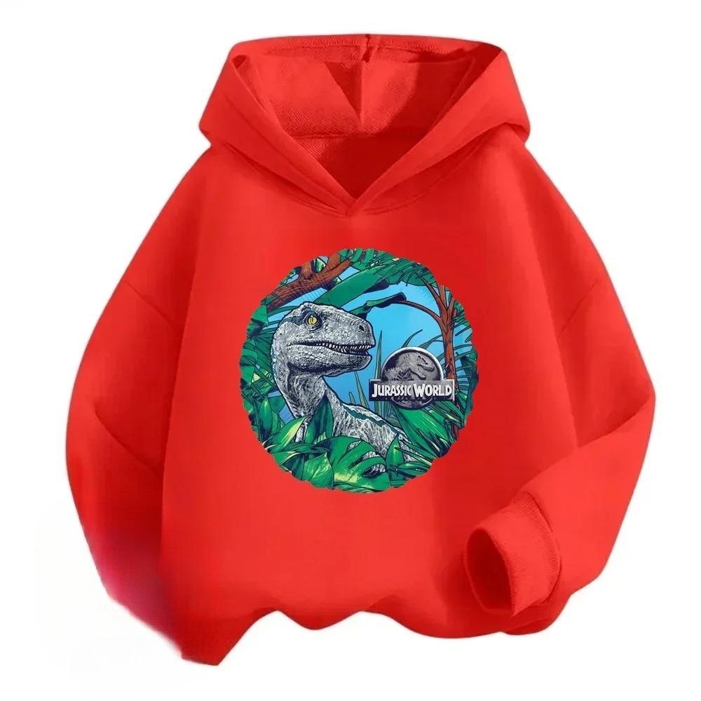 Jurassic World Cartoon Printed Children's Hoodie Autumn/Winter New Girl's Top Comfortable and Warm Hoodie