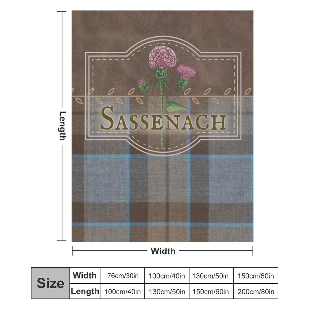 Outlander - Sassenach Kůže a Tartan s Bodláky a Listy Deku anime vtipný dárek Měkká Velká Prošívaná Deky