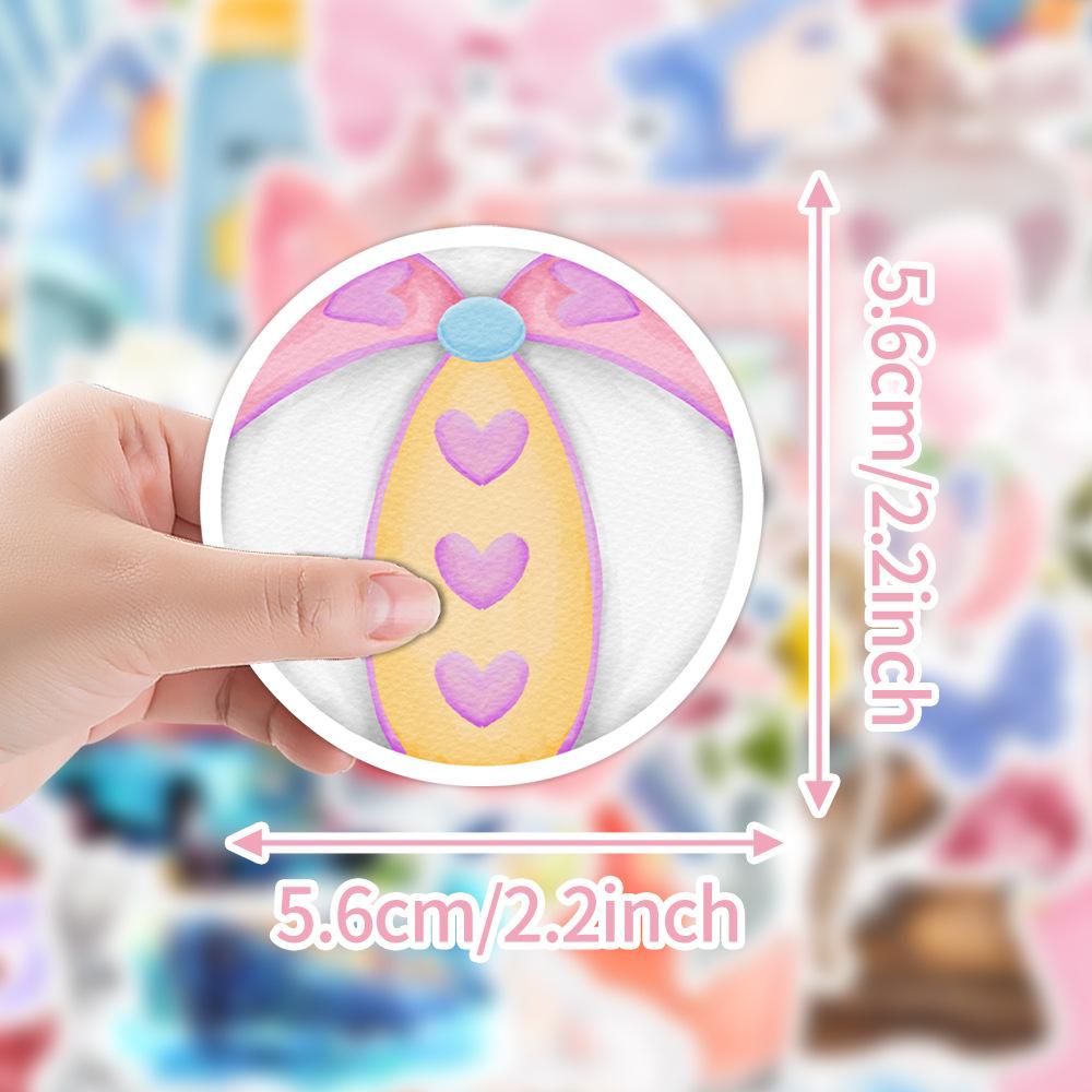 50 Watercolor Doodle Stickers: Waterproof Decorative Stickers for Water Bottles, Phones, & Computers. Perfect for Creative Stationery.