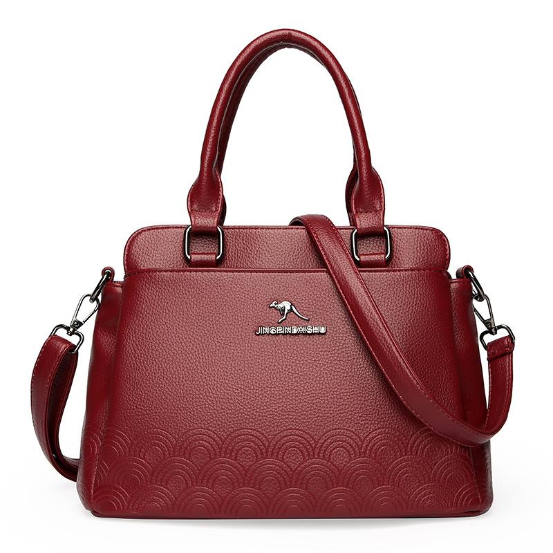 Soft Leather Handbag, Embossed Small Bag, Trendy and Simple Tote Bag, Commuting Single-shoulder Crossbody Bag