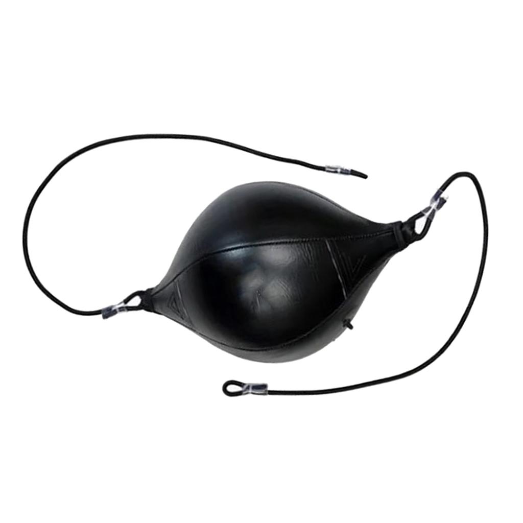 Double End Striking Ball Hanging PU Leather MMA Striking Ball with Reinforced Elastic Rope for Home
