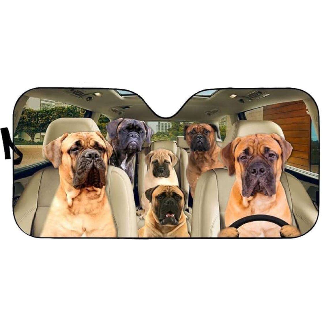 Windshield Sun Shade Bullmastiff Car Sun Shade Cover Blocks Sunlight and Heat Keep Interior Cool Comfortable for Most Sedans SUV Truck Automotive 51 x 28