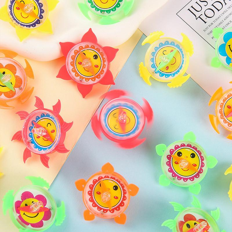 Pattern Compass Flower Mini Plastic Gyro Children Toy For Kid Entertainment