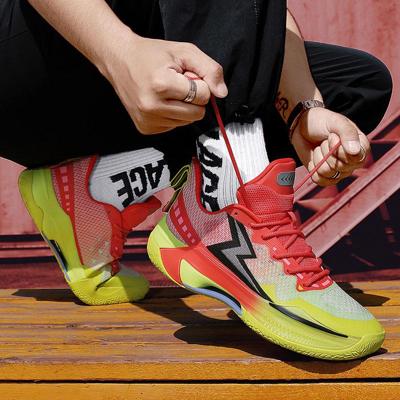 Neue Schnür-Low-Top-Atmungsaktive Basketballschuhe Herren Junior High School Schüler Spezial Stoßdämpfung Kampfsportschuhe