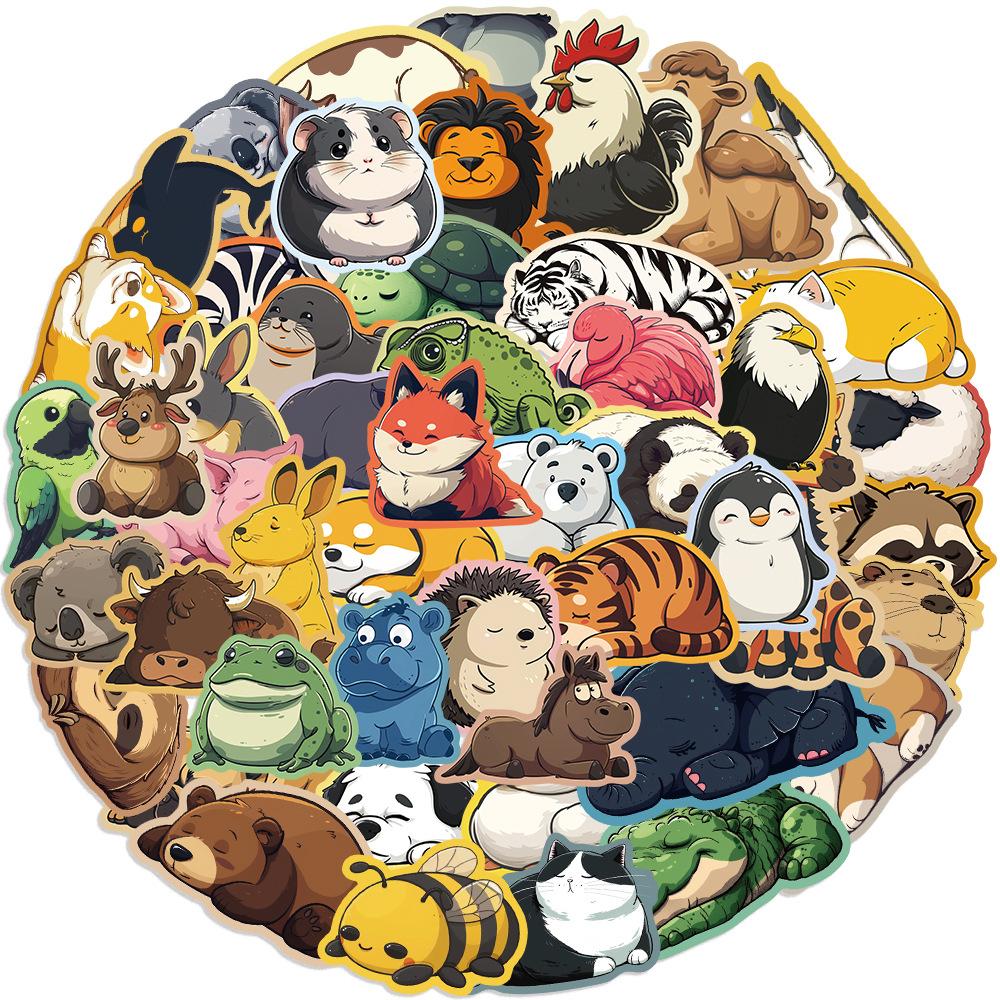 

50pcs Cute Chubby Animal Cartoon Graffiti Stickers DIY Phone Laptop Notebook Suitcase Waterproof Sticker Kids Toy Gifts