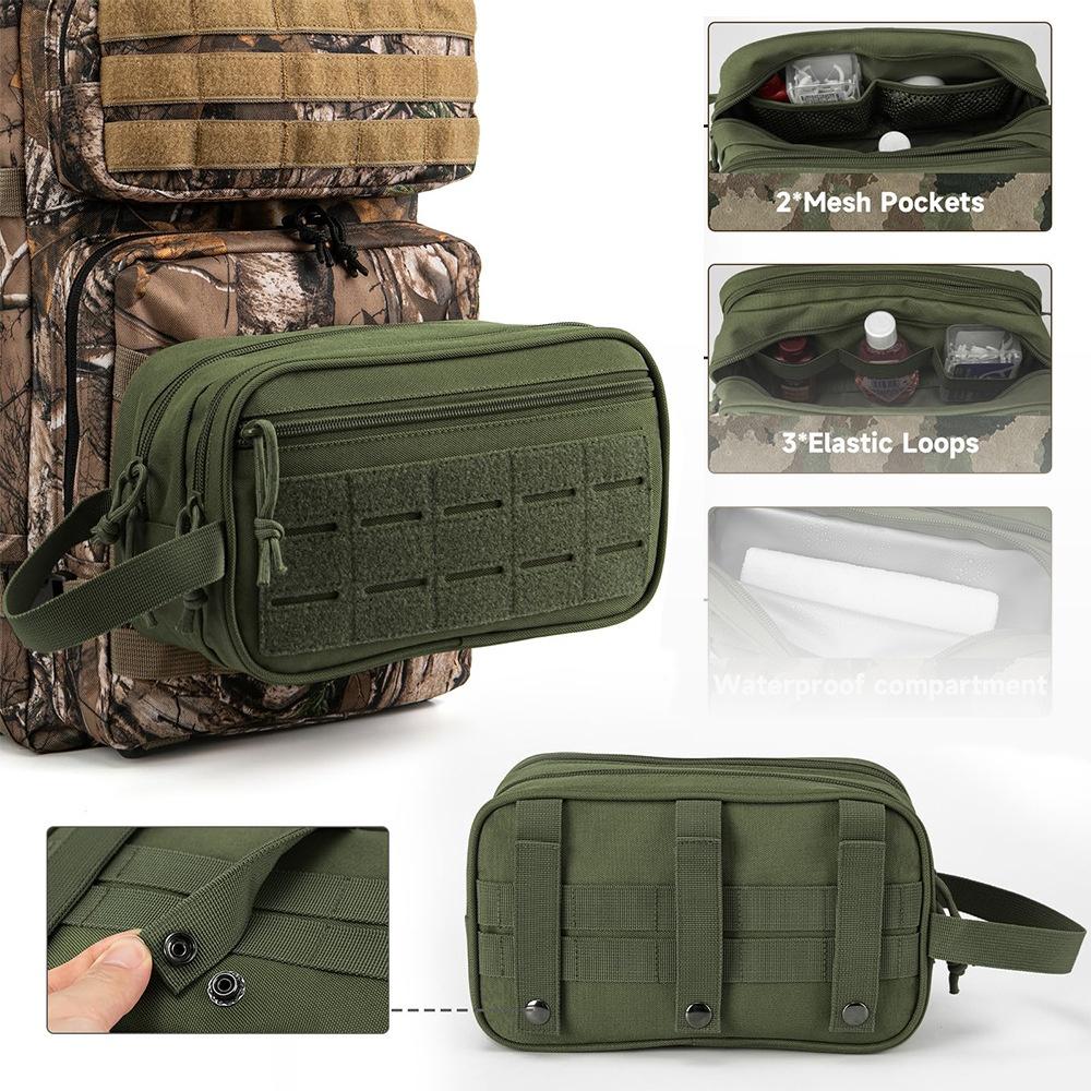 European Style Business Travel Hygiene Bag, Military Equipment Bag, Men's Essential Toiletries. Multi Layer Design, Breathable