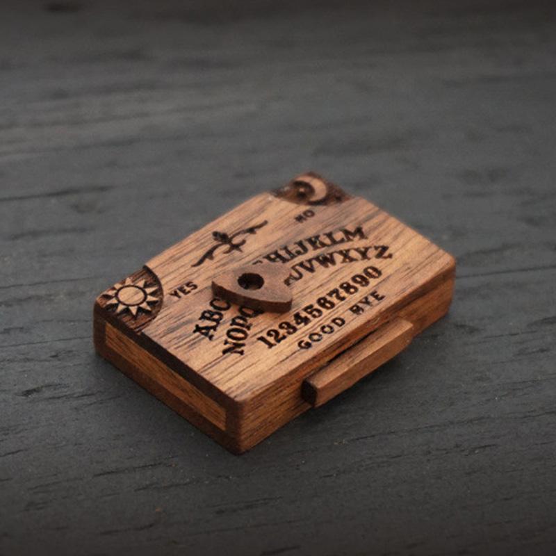 1/2Pcs Wooden for Paranormal Enthusiasts Mini Spirit Board Unique Gift With Planchettes Handmade Divination Tools with Drawer