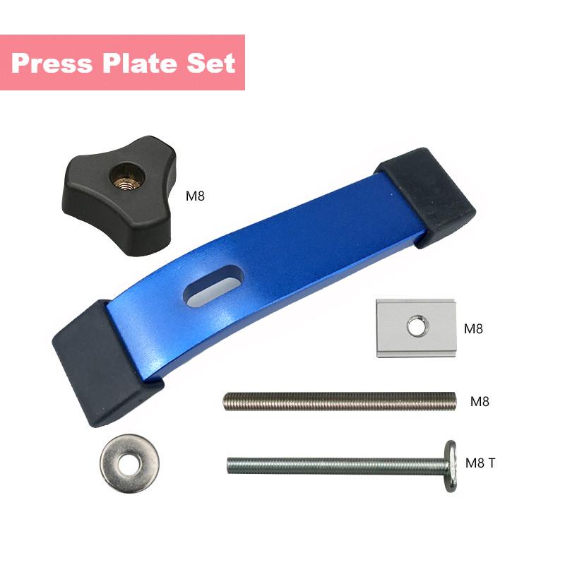 Woodworking T Track Slider M8 T Screw M8 Nut Saw Table Acting Hold Down Clamp for T-Slot T-Track Woodworking DIY Tools