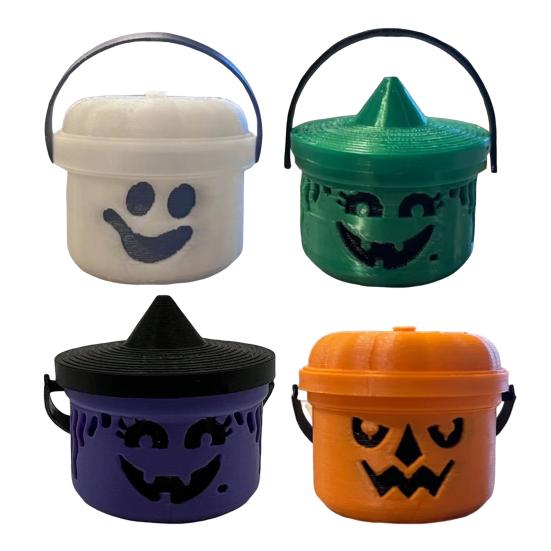 Halloween Kürbiseimer Miniaturdesign Kürbis Orange Eimer Mini Aufbewahrungsbehälter Festliche Halloween-Dekoration