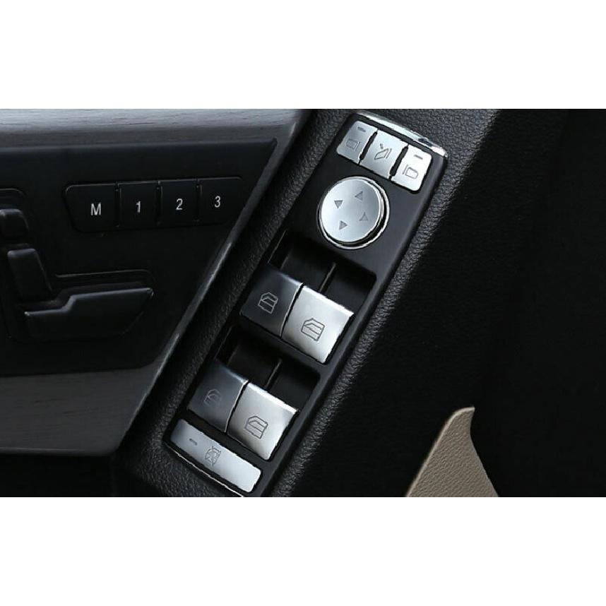 Matte Silver Window Switch Button Garnish Sticker 14X For Benz C-Class 2010-2014