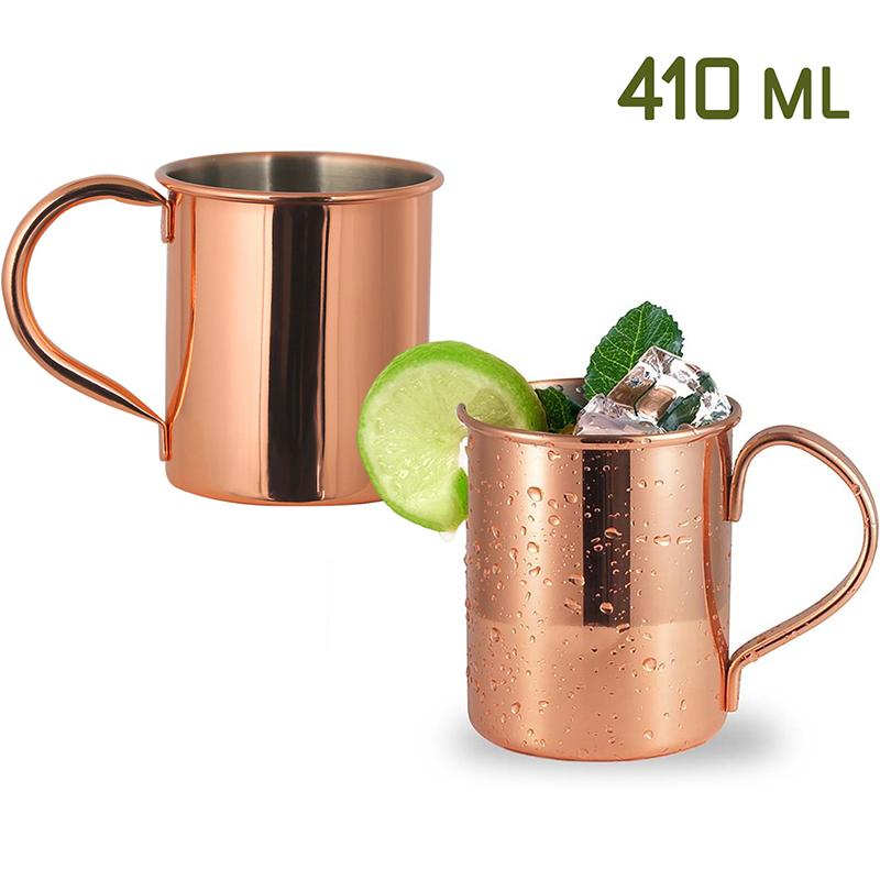 410Ml 100% Copper Moscow Mule Mug Cocktail Wine Cup Hammered Coppery Beer Mugs Coffee Mug Milk Cup Bar Cup Drinkware Durable