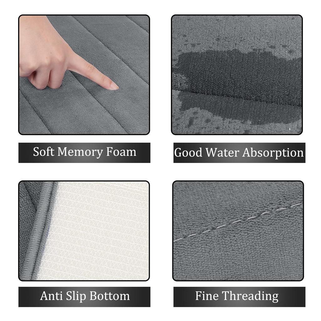 Uxcell Bath Kitchen Memory Kitchen Foot Dressing Room Bathroom Dark 40x120cm Mat, Mat, Absorbent, Quick-Drying, Foam, Soft, Mat, Low-Rebound, Wiping,