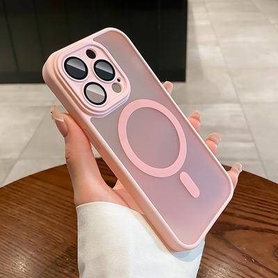 Matte Case For iPhone 15 14 13 12 11 Pro Max Plus Clear For Magsafe Magnetic Wireless Charge Lens Protection Frosted Cover Funda