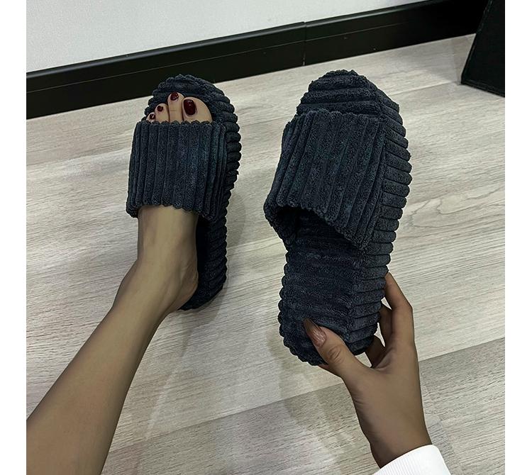 Fashion Woman Furry Ladies Faux Fur Luxury Fluffy Plush Slipper House Soft Fuzzy Girl Platform Indoor Flat Casual Sabot Round Toe Winter