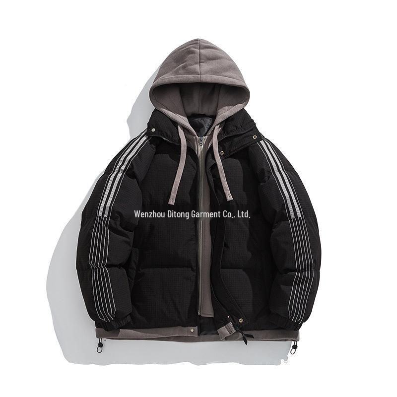 Dopamine-Color Hooded Knit Jacket: Unisex Winter Warmth, Trendy Loose Fit 3XL