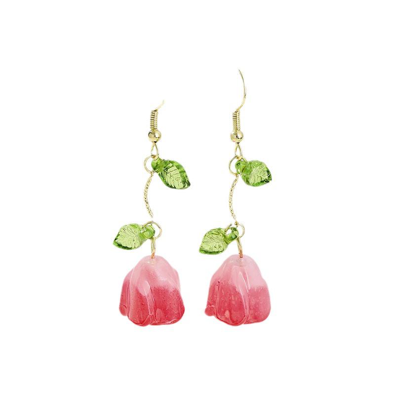 Korean Tulip Leaves S925 Silver Luxury Ear Hooks for Women