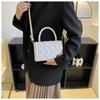 New Fashion Rhombus Quilted Faux Leather Shoulder Bag for Women Korean Style Chain Crossbody Square Purse