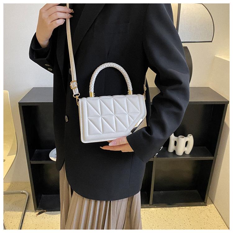 New Fashion Rhombus Quilted Faux Leather Shoulder Bag for Women Korean Style Chain Crossbody Square Purse