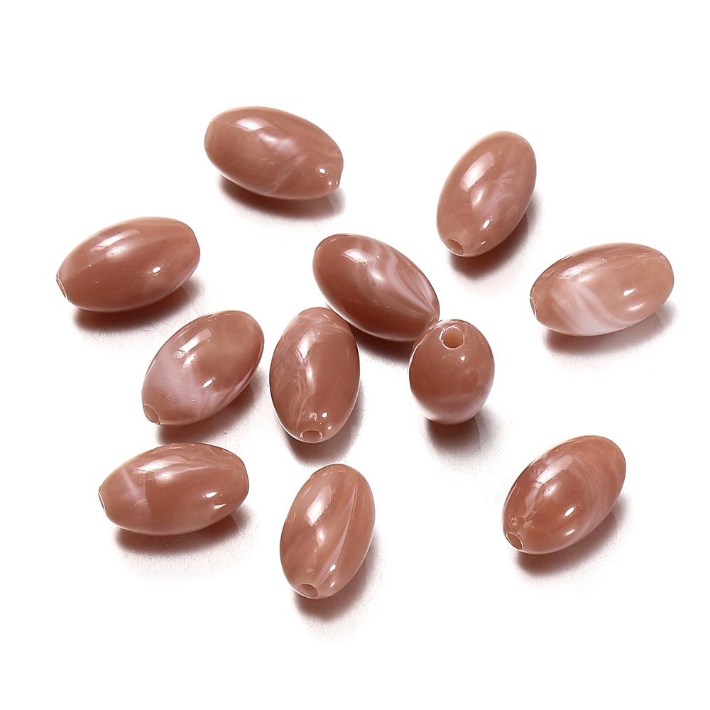 

Разноцветные акриловые бусины имитации нефрита овальной формы, дизайн в виде крупных рисовых зерен 20 pieces - 8.5*13.5mm