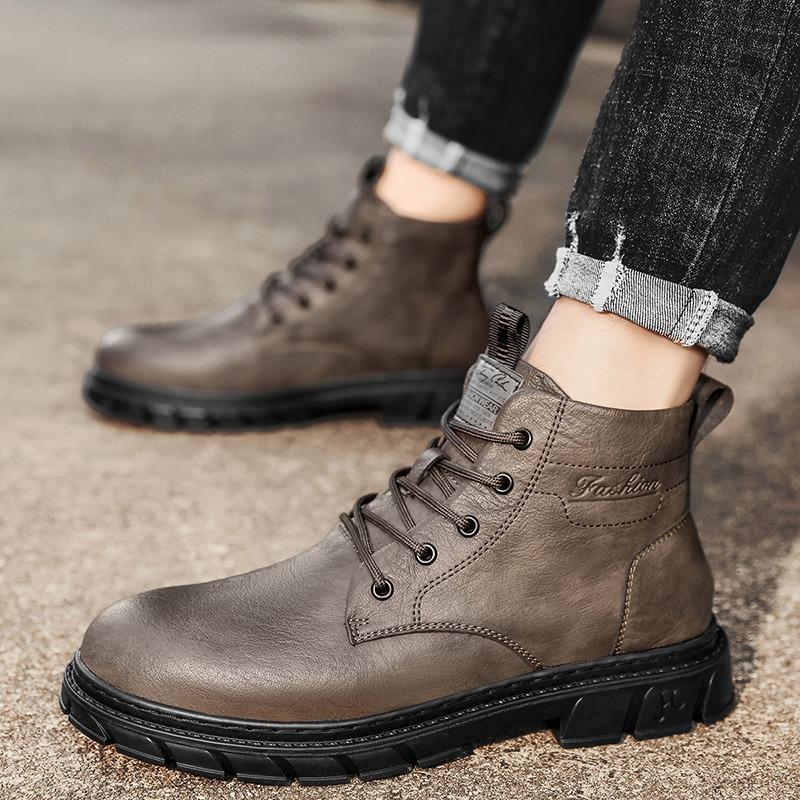 Martin Boots Men's High-top Work Overalls Leather Boots Outdoor Trendy Shoes Darth Vader Men's Autumn Casual Labor Insurance Shoes