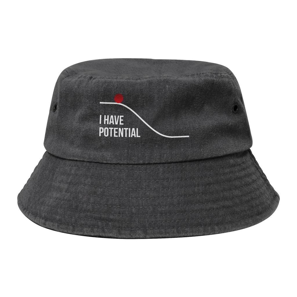 Women Unisex Distressed Cotton Bucket Hats Funny Meme I Had Potential Spring Headwear Outdoor Fishing Hat Project Hail Mary Panamka
