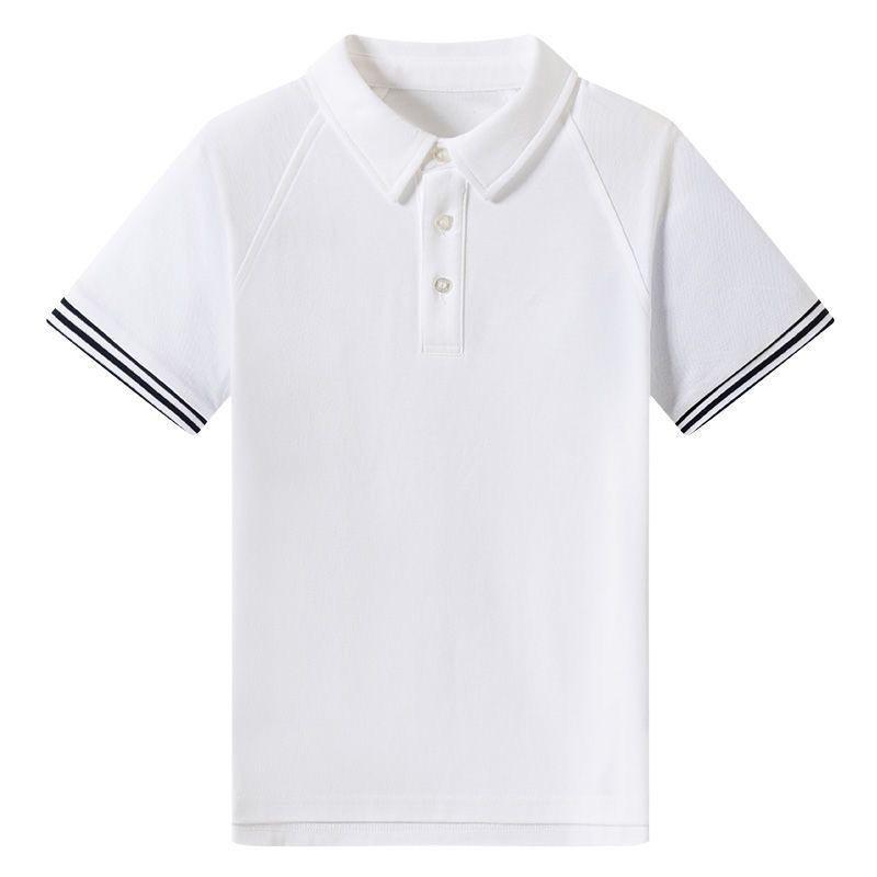 British Style Summer School Uniform Polo Shirt for Primary & Secondary Students - Breathable & Short-sleeved