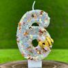 Little Bee Theme Birthday Number Candles Theme Birthday Candles for Cake Numeral Candle Cake Topper with Sequins for Birthday