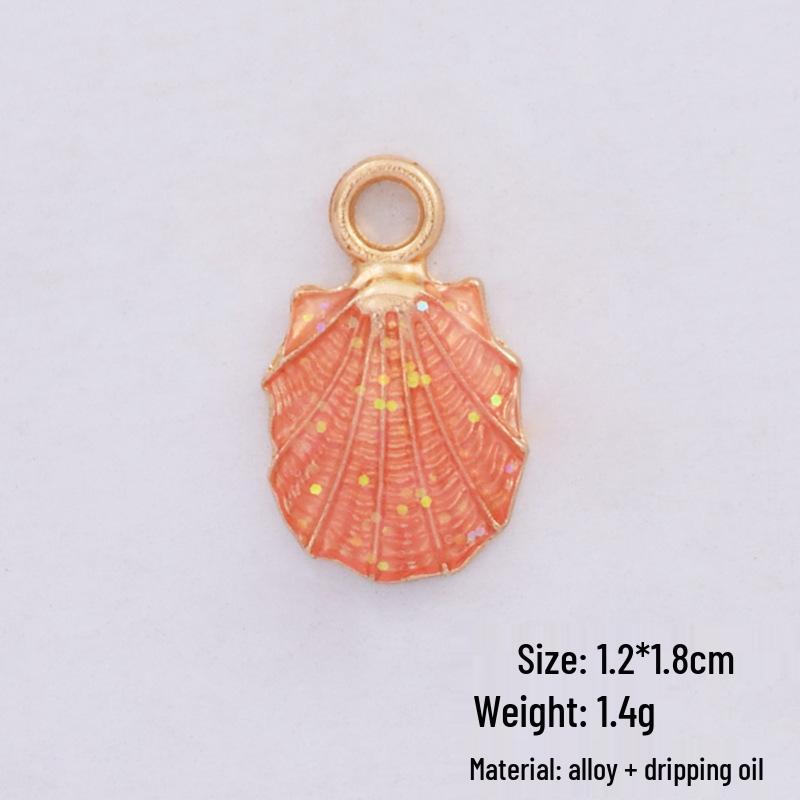 Korean Alloy Pearlescent Seashell & Starfish Pendant for DIY Jewelry Accessories