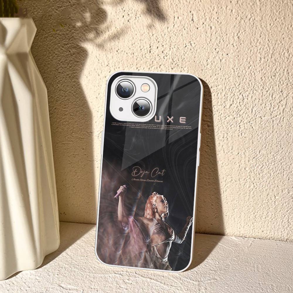 Doja Singer C-Cat For IPhone 14 13 12 Mini 11 Pro XS Max X XR 14 Plus Tempered Glass Cover