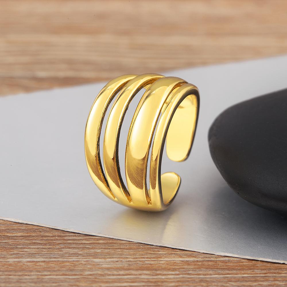 Nidin High Quality 8 Styles Irregular Geometric Multilayer Open Rings Adjustable For Female Male Punk Style Finger Jewelry Gifts