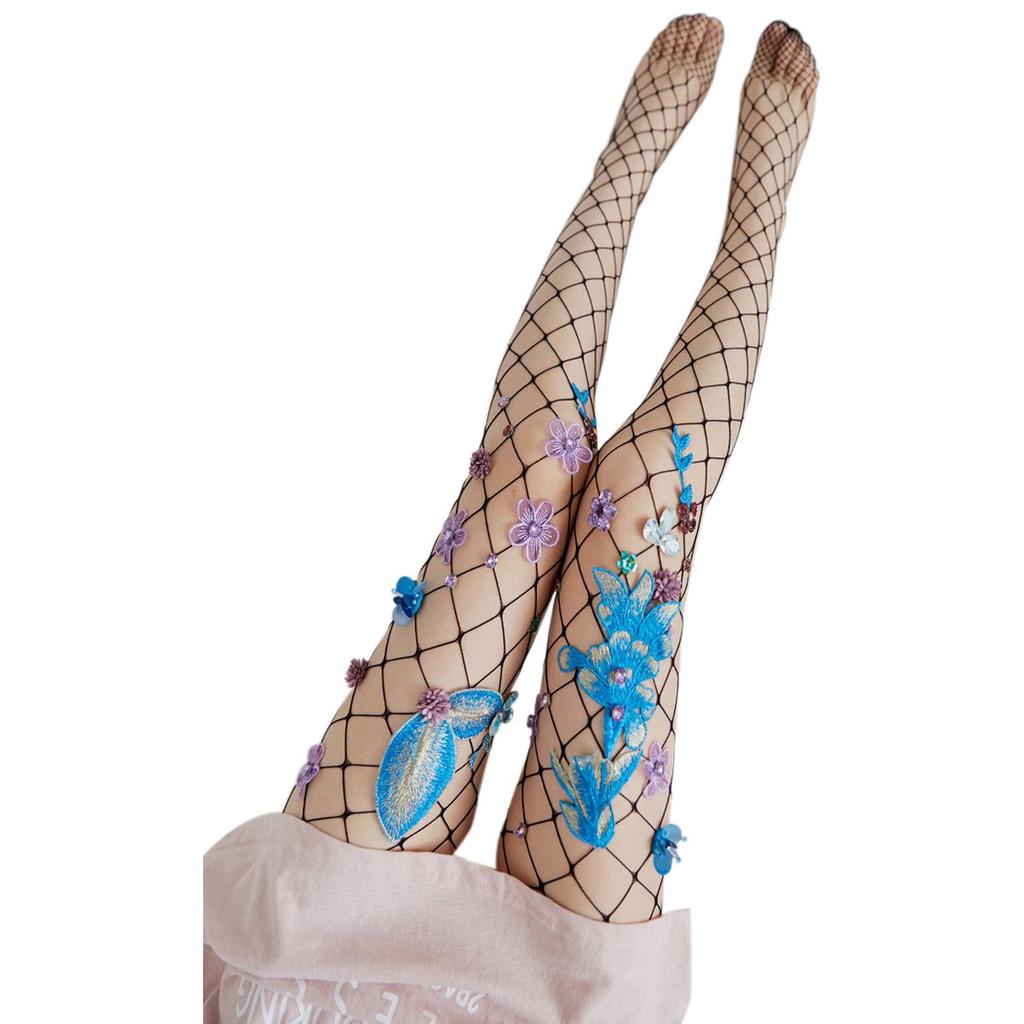 beaded fishnet tights