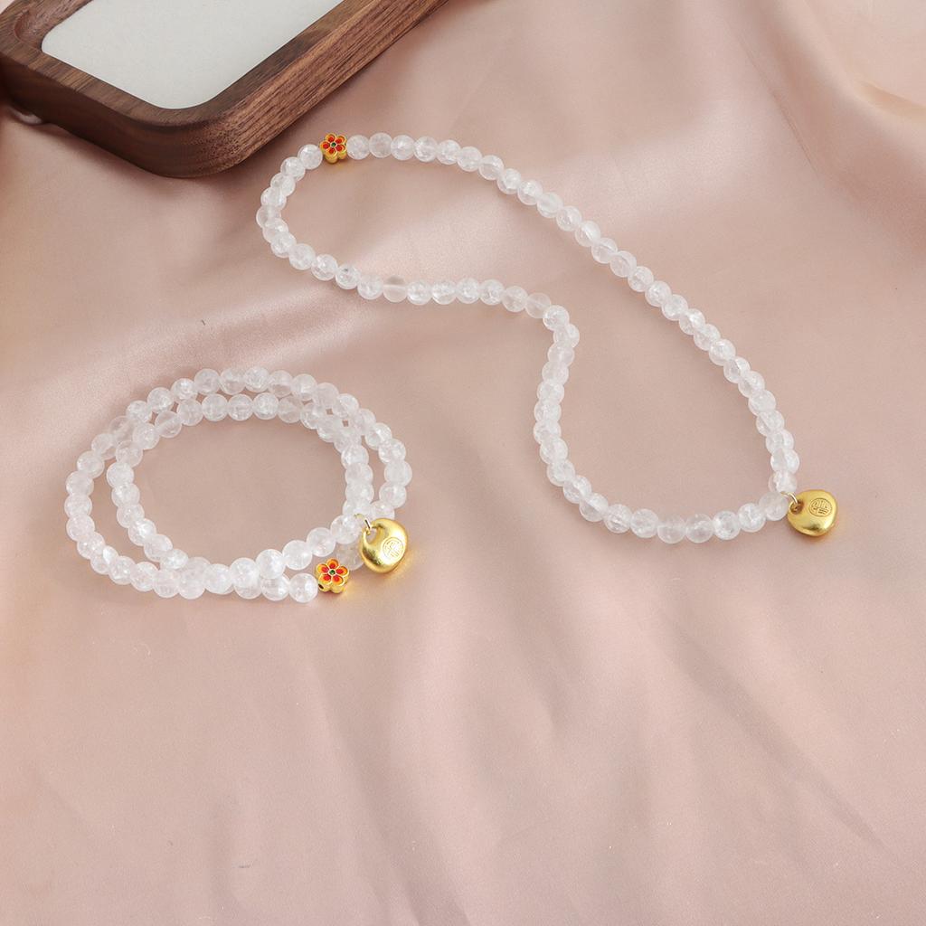 Bracelet Natural Shoushan Stone Tianshan Green Lotus Pod Safety Buckle Crystal Bracelet Double Layer Dopamine