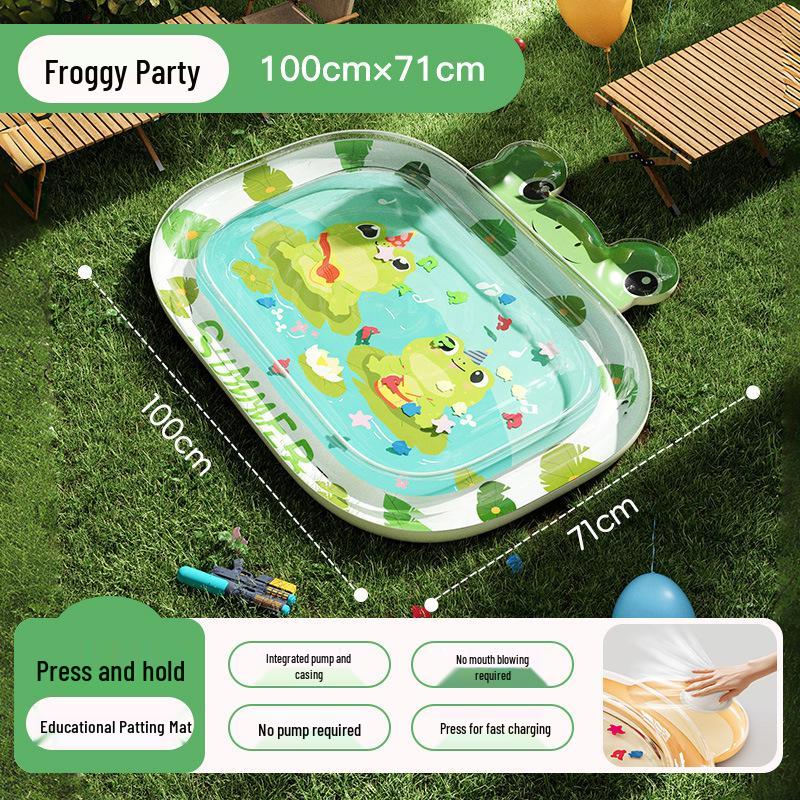 Inflatable Marine Life Water Mat for Infants & Toddlers - Cartoon PVC Crawling Mat & Seat Cushion.