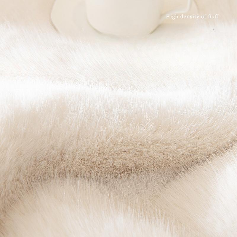 Leichtes Luxus-Kaninchen-Plüsch-Sofakissen, Winter, verdickt, rutschfest, Winterkissen, Leder, Sofabezug