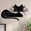 Black Cat Metal Wall Art Indoor Outdoor Sculpture Decor Halloween Christmas Gift