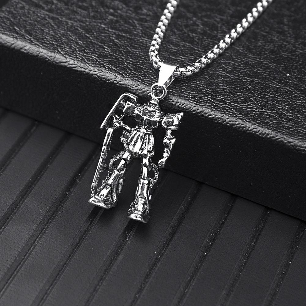 Stainless Steel Jewelry Vintage Transformers Robot Necklace Men'S Titanium Steel Pendant