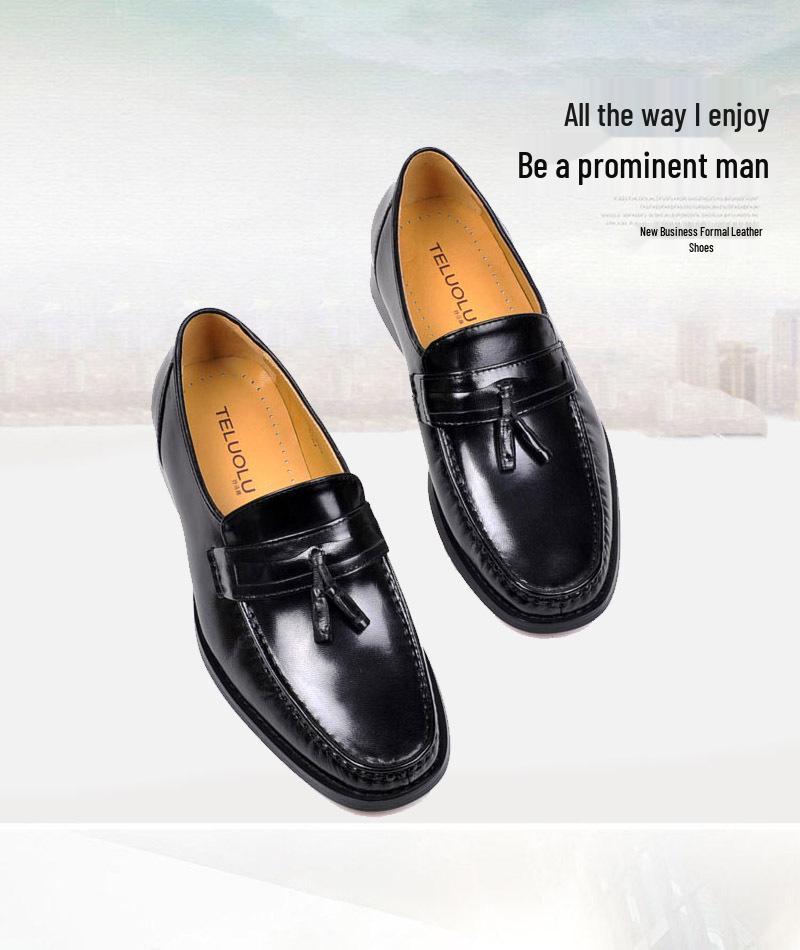 British Formal Leather Slip-On Men s Shoes - Retro Sheepskin Low-Tops for Spring/Autumn 39