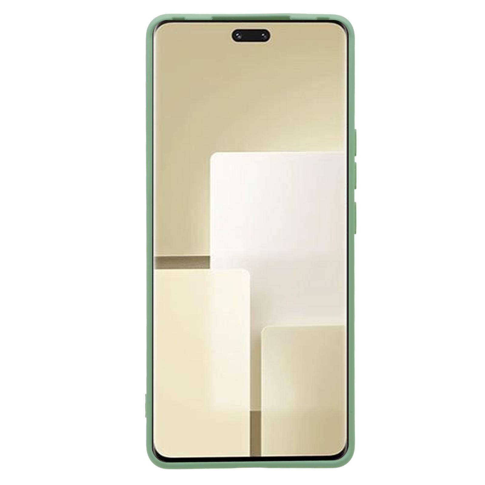 

For Xiaomi Civi 3 5G Soft TPU Phone Case Fiber Lining Candy Color Rubberized Phone Cover Bean Green