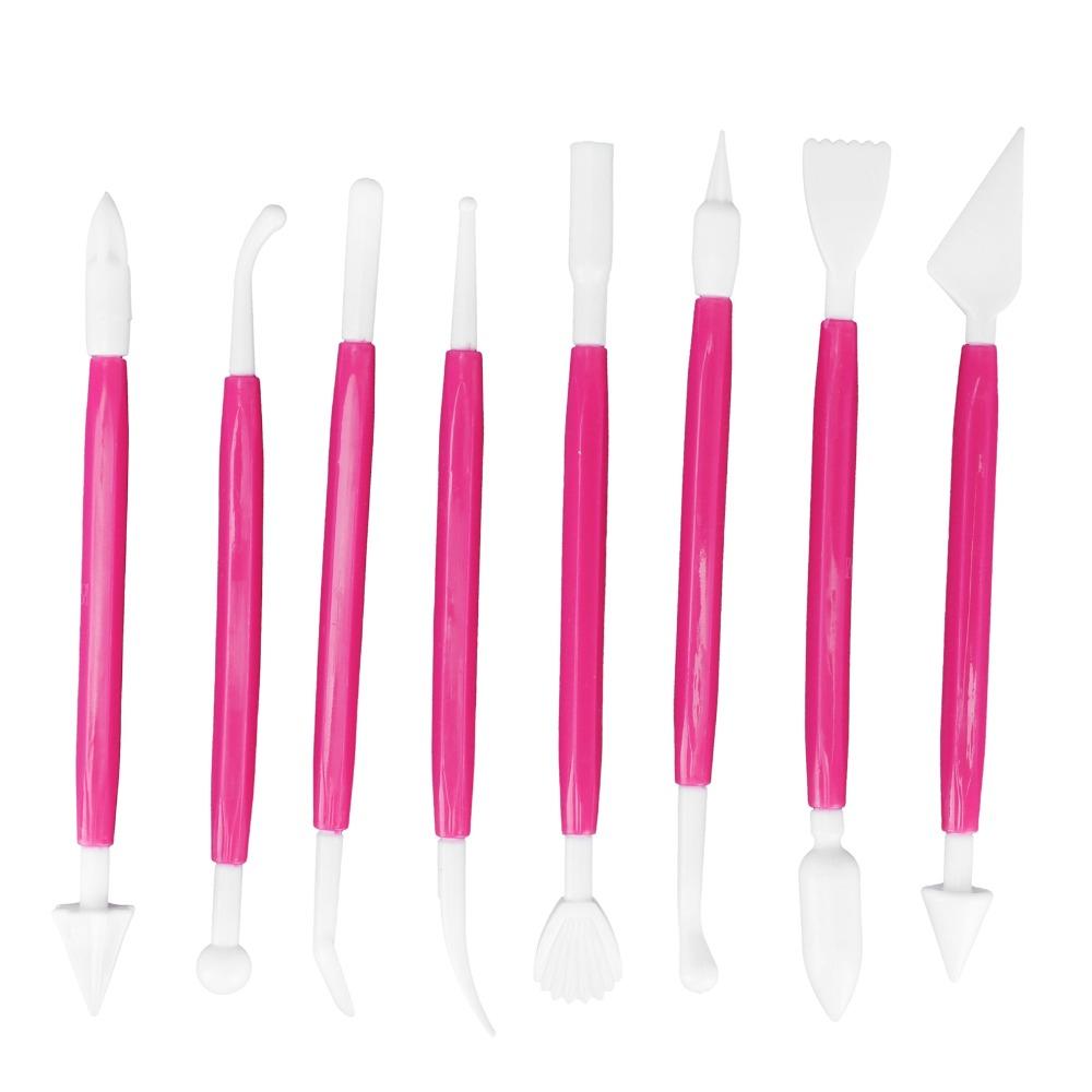 8Pcs Cake Fondant Tool Set Double Ended Cake Decorating Tools Kit Fondant Modeling Tools  Baking