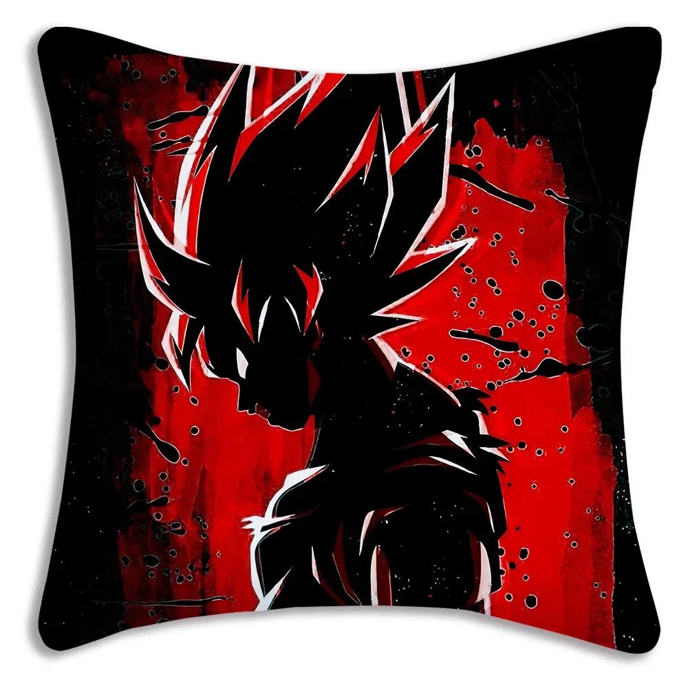 Anime Dragon Balls Z Goku Kawaii Kissenbezüge Cartoon Sofa Dekoratives Zuhause Doppelseitiger Druck Kurzer Plüsch Niedlicher Kissenbezug