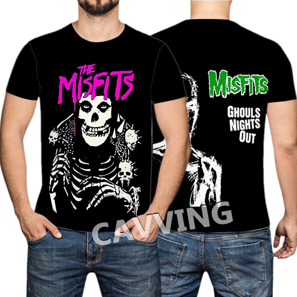 T-shirt Rock Band Misfits Estivi Stampa 3D Streetwear Uomo Donna Moda Maglietta a Maniche Corte T-shirt Top Abbigliamento Uomo