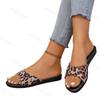 Fashion Women's Slippers Leopard Print Flat Shoes 2025 Summer New Women Flip-flops Anti Slip Fashion Comfortable Outdoor Beach Slippers