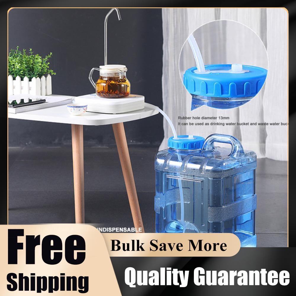 Portable Water Container with Spigot Multifunction Water Storage Carrier Leakproof Large Capacity for Hiking Self-Driving Tour