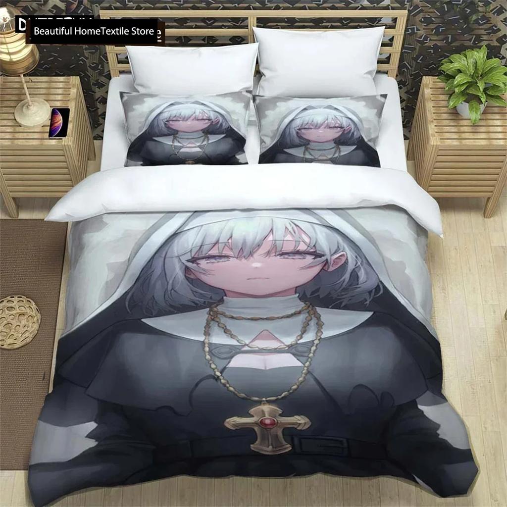 Cartoon Beautiful Girl Digital Printing Polyester Bedding Set Girl Bedding Set Teenager Bedding Set Gift Bed Cotton