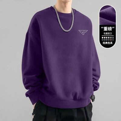 Purple Pullover 2025 New Couple Wear Sweatshirt Men and Women Same Style Shoulder Casual Top
