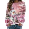 Christmas Snowman Pattern 3D Print Women Round-neck Sweatshirt Fashion Autumn Santa Claus Long Sleeve Cute Ladies Tee Pullover